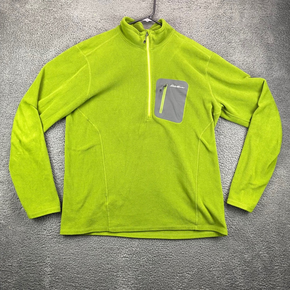 Eddie Bauer Polartec Fleece 1/4 Zip Pullover Green Mens TXL‎ Made in Vietnam